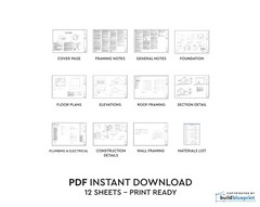 20′ x 24′ Budget Cabin Architectural Plans – PDF Download