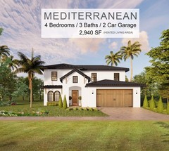 Sonora Grove – Luxury Mediterranean House Plan Design – 4 Bed 3 Bath 2940 sq ft
