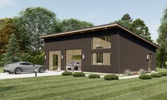 24’x36′ Modern Garage plans with Studio Apartments, 2 Car Architectural Drawings