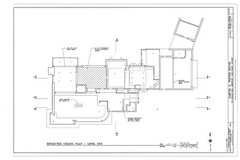 Mid-Century Modern home, stucco brick glass block, architectural PRINTED plans