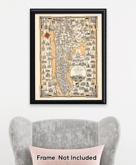 1939 Pictorial Map of Manhattan New York City Art Deco Print