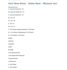 Construct101 12×12 Traditional Shed Plans with Material and Cutting List