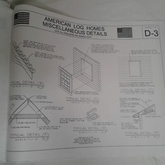 1984 9 Diagrams American Log Home Architectural Design Building Plan Blue Print
