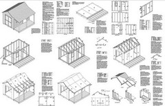 12′ x 12′ Cottage / Cabin Shed Plans / Blueprints 81212