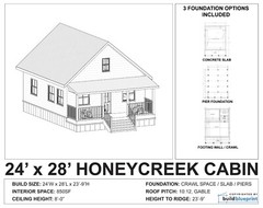 24 x 28 Modern Cabin w/ Loft Architectural & Construction Plans – PDF Download