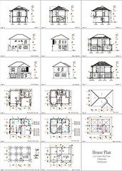 36×23 Feet House Design Plan 11×7 Meter 3 Bed 3 Baths Hip Roof PDF (A4 Hard Copy