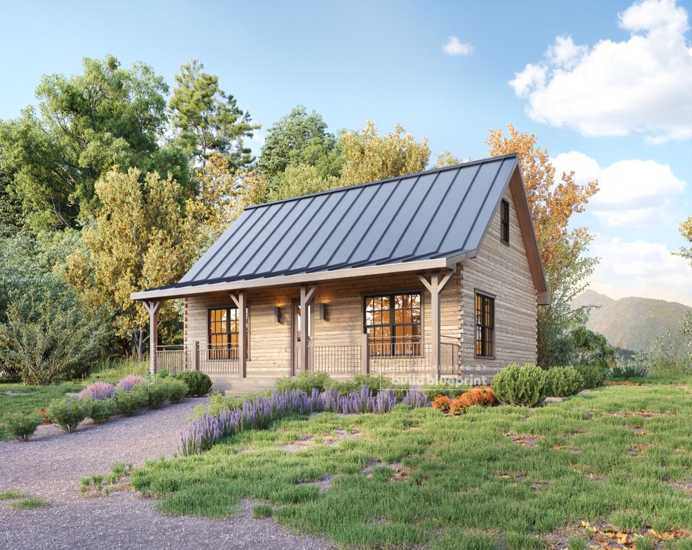Large Adirondack Cabin w/ Loft Architectural & Construction Plans – PDF Download
