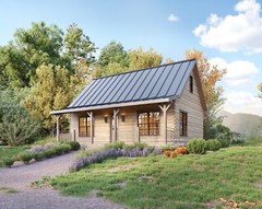 Large Adirondack Cabin w/ Loft Architectural & Construction Plans – PDF Download