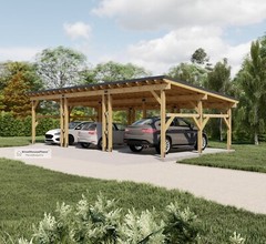 3 Car Carport Plans, Modern 36′-3”x18′ Lean to Pavilion Blueprints
