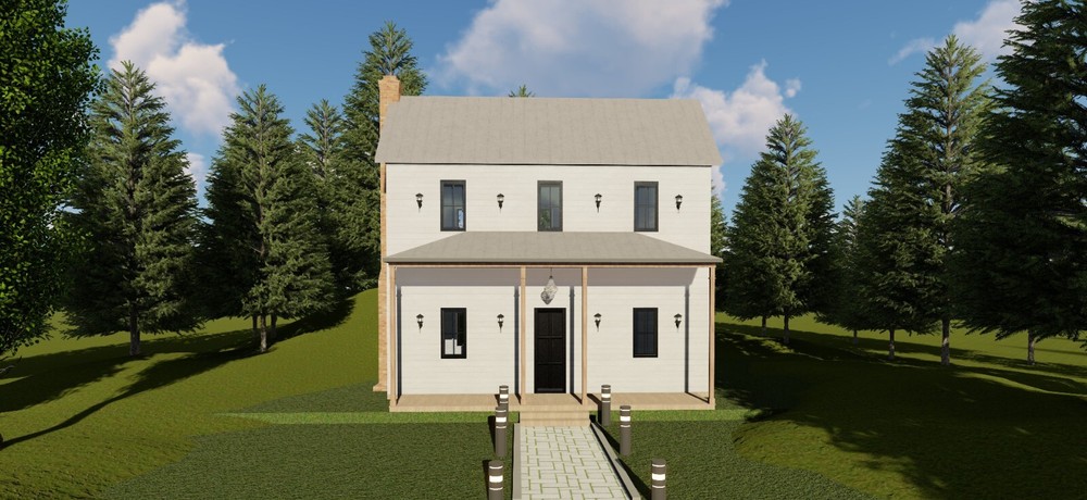 Two-Story 2-Bedroom Home Building Plans | 32’x16′ | 1024sqft | DIY Blueprint