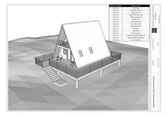 Modern A-Frame Cabin House Plan With AutoCAD File And PDF For Blueprint Plans