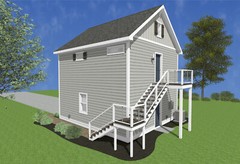 Garage Apartment (ADU) – 1 BR/1BA w/ Loft – Full House Plans, Blueprints #30011A