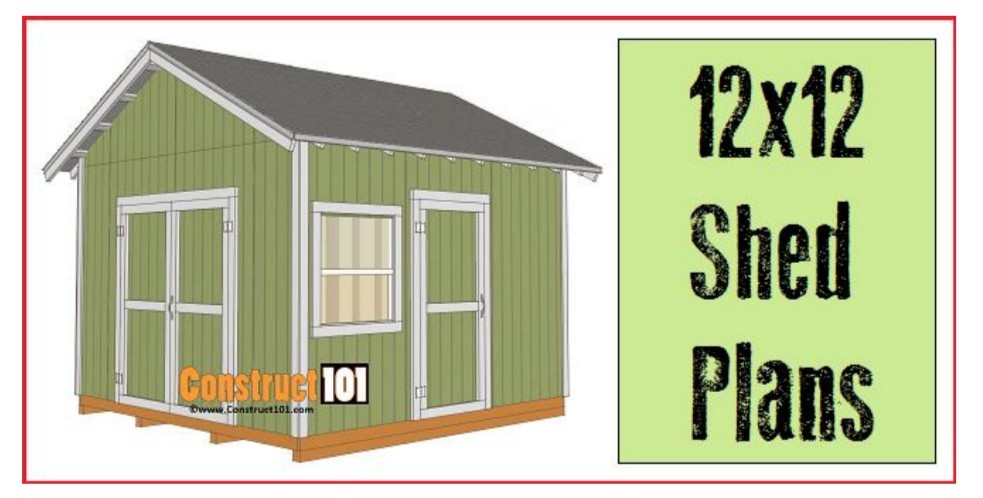Construct101 12×12 Traditional Shed Plans with Material and Cutting List