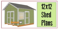 Construct101 12×12 Traditional Shed Plans with Material and Cutting List