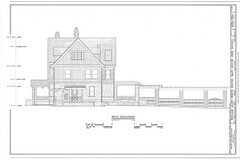 HOUSE PLANS – Tudor Revival mansion, detailed blueprints, PRINTED floor plans
