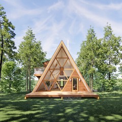Custom Luxury A Frame 36′ x 28′ House Design Concept Plans Blueprint