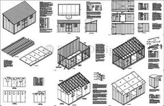 10′ x 20′ Outdoor Structure Building / Storage Shed Plans, Lean To #D1020L