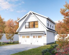 22′ x 24′ Two Car ADU Garage Loft Architectural Plans – PDF Download