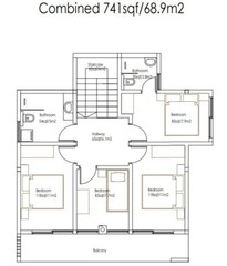 Modern House Floor Plan Design 4Bedroom 3Bathroom + Flat Roof, 1477sqf/137.25m2