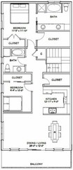 60×50 Apartment with 2-Car 2-RV Garage – PDF FloorPlan – 1,648 sqft – Model 2E