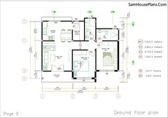 33×25 Feet Modern House Plan 10×7.5 Meter 2 Beds 2 Baths Terrace (A4 Hard Copy)