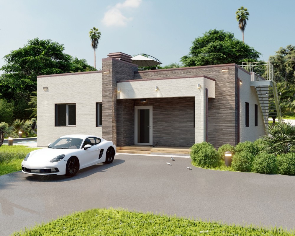 Flat House 2 Bed, Bathroom, Terrace, CAD Blueprints Metric/Imperial