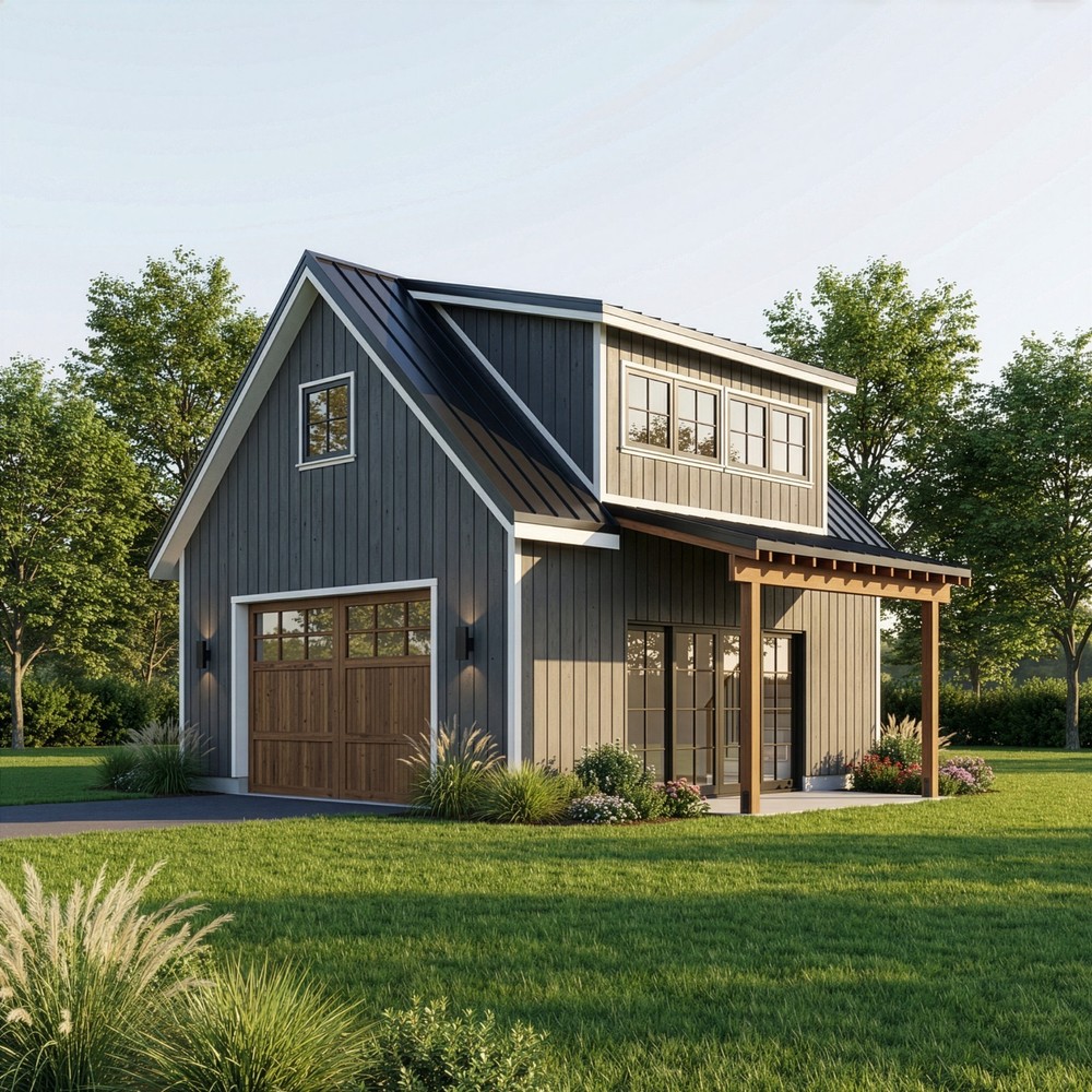Modern Garage plans with Loft – 20’x24′ Detached Garage Blueprint