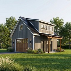 Modern Garage plans with Loft – 20’x24′ Detached Garage Blueprint
