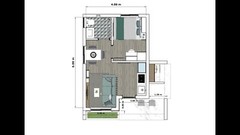 13×20 Feet Small House Plan 4×6 Meter 1 Bed 1 Bath Hidden Roof PDF +A4 Hard Copy