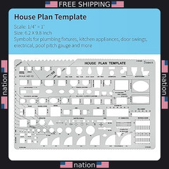 Sooez Architectural Templates Set of 3 for House Plans & Interior Design
