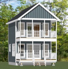 16×16 Tiny House — 446 sq ft — PDF Floor Plan — Model 18