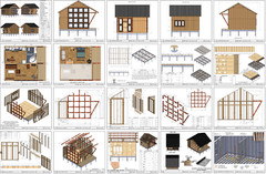 20’x25’ Cozy 2-Story Tiny House Cabin DIY Architectural Build Plans PDF Download