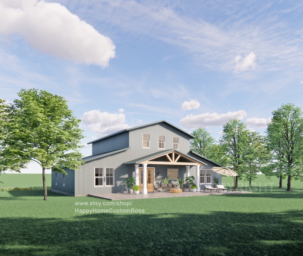 Hayloft Haven Two Story Monitor Style Barndrominium Blueprint Construction Plans