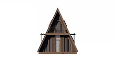 22’x38’ 2 Beds, 1 Bath Small A-Frame Cabin Architectural Build Plans PDF.