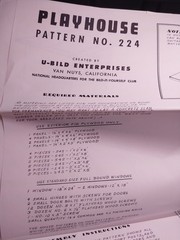 Vintage U-Bild Enterprises Playhouse Woodworking Plan Pattern No. 224