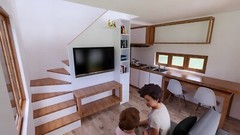 13×23 Feet Small House Design 4×7 Meter 2 Beds 1 Bath Shed Roof (A4 Hard Copy)