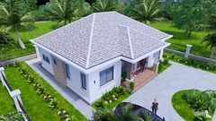 40×30 Feet House Plan 12×9 Meter 3 Beds 2 Baths Hip Roof PDF Plan (A4 Hard Copy)