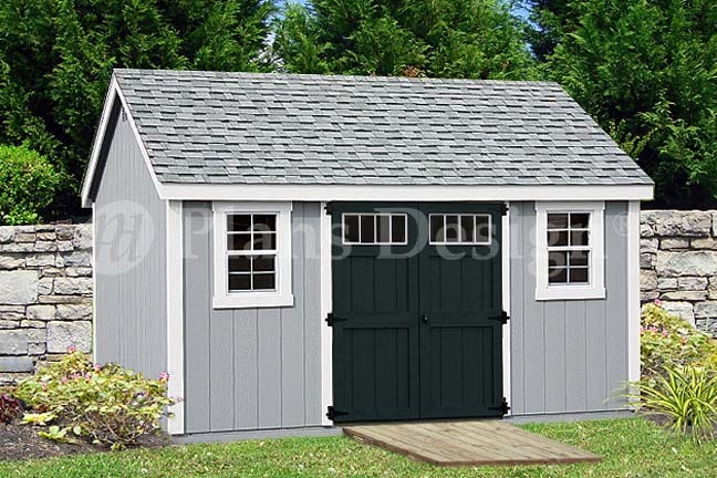 Garden Storage Shed Plans 10′ x 14′ Gable Roof Design D1014G, Free Material List