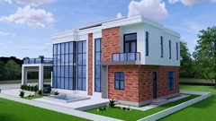 38×70 House Plan 11.5×21 Meter 3 Bed 5 bath Slab Roof PDF Plan (A4 Hard Copy)