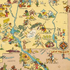 New Mexico 1935 Pictorial Map Vintage Southwest Illustrated State Map