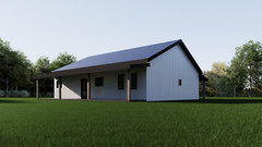 House Plan, 3 Bedroom 2 Bath Barndominium with Porch, 1620 sq ft | PDF DOWNLOAD