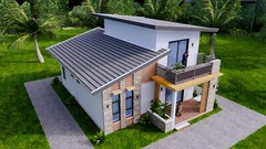 26×36 Small House Plan 8×11 Meter 2 Family House Design Shed Roof (A4 Hard Copy)