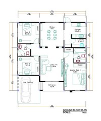 36×36 Feet House Plan 11×11 Meter 3 Beds 2 Baths Hip Roof PDF & (A4 Hard Copy)
