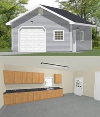 20×24 1-Car Garage — 480 sqft — 9ft Walls — PDF Floor Plan — Model 3