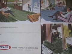 Vtg RARE 60’s MCM CRANE Plumbing SKETCH BOOK Booklet / Home Design Plans