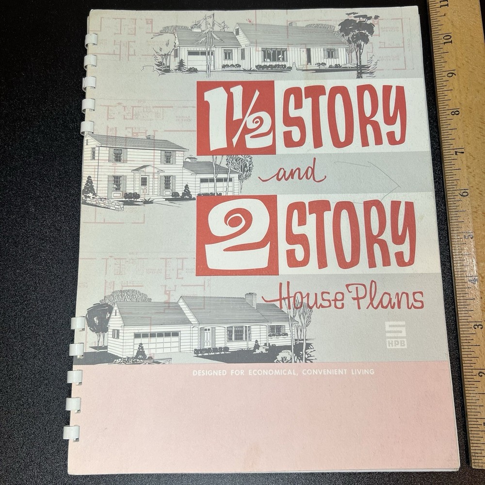 VTG 1965 1.5 & 2 Story Plan Home Design Book By Small House Planning Bureau