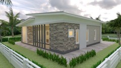 House Plans 12×11 Meter 39×36 Feet 3 Beds 2 Baths Shed Roof (A4 Hard Copy)