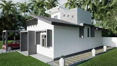Modern House Plan/4 Bedroom, BR & Kitchen Drawing(44’x34’) with CAD file & PDF