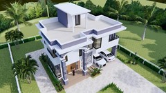 House Plan 11×8 Meter 36×26 Feet 3 Beds 3 Baths Terrace Roof PDF (A4 Hard Copy)