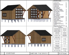 20’x25’ Cozy 2-Story Tiny House Cabin DIY Architectural Build Plans PDF Download